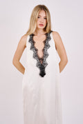Lace Dress - white & black lace