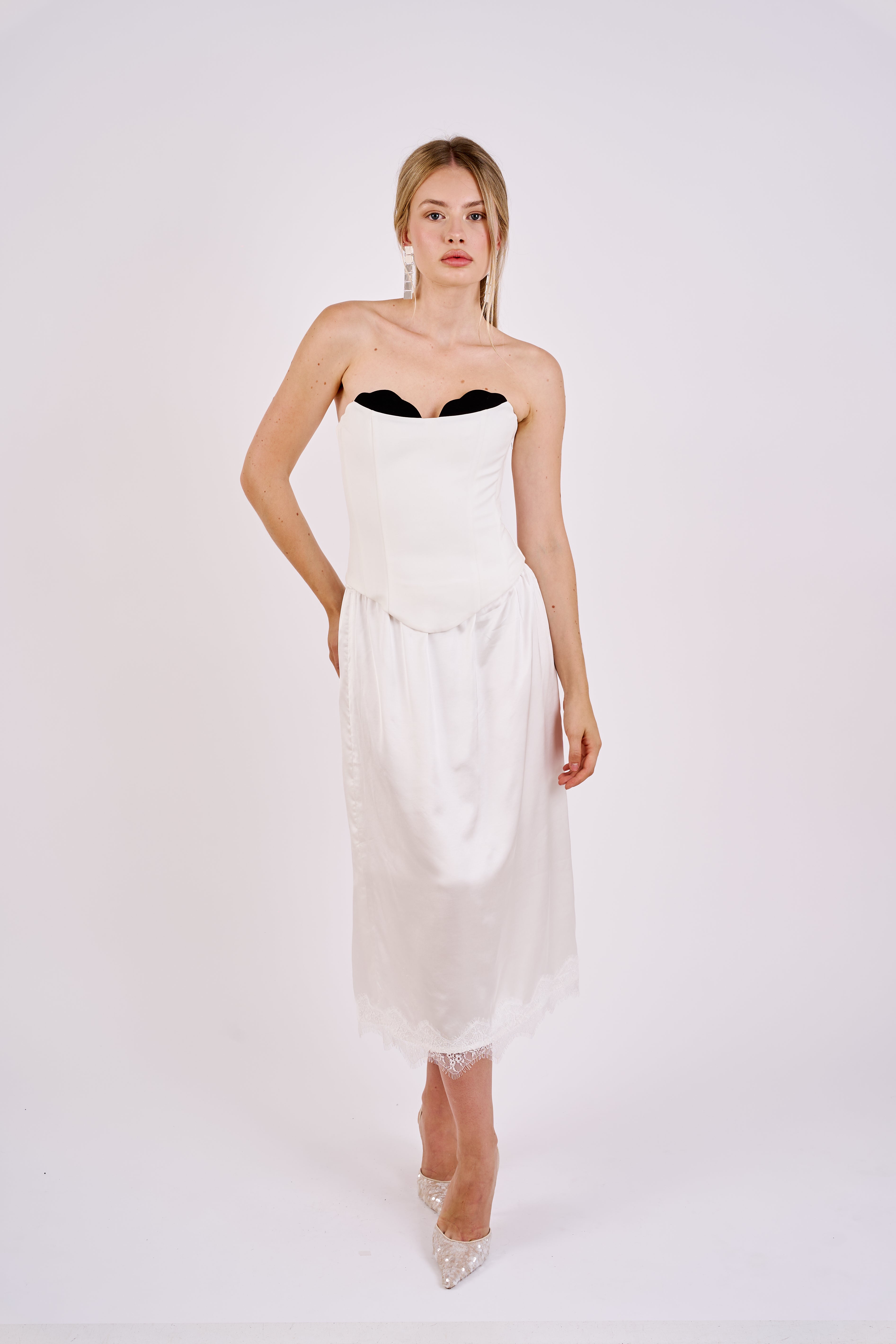 Corset Top - white & black